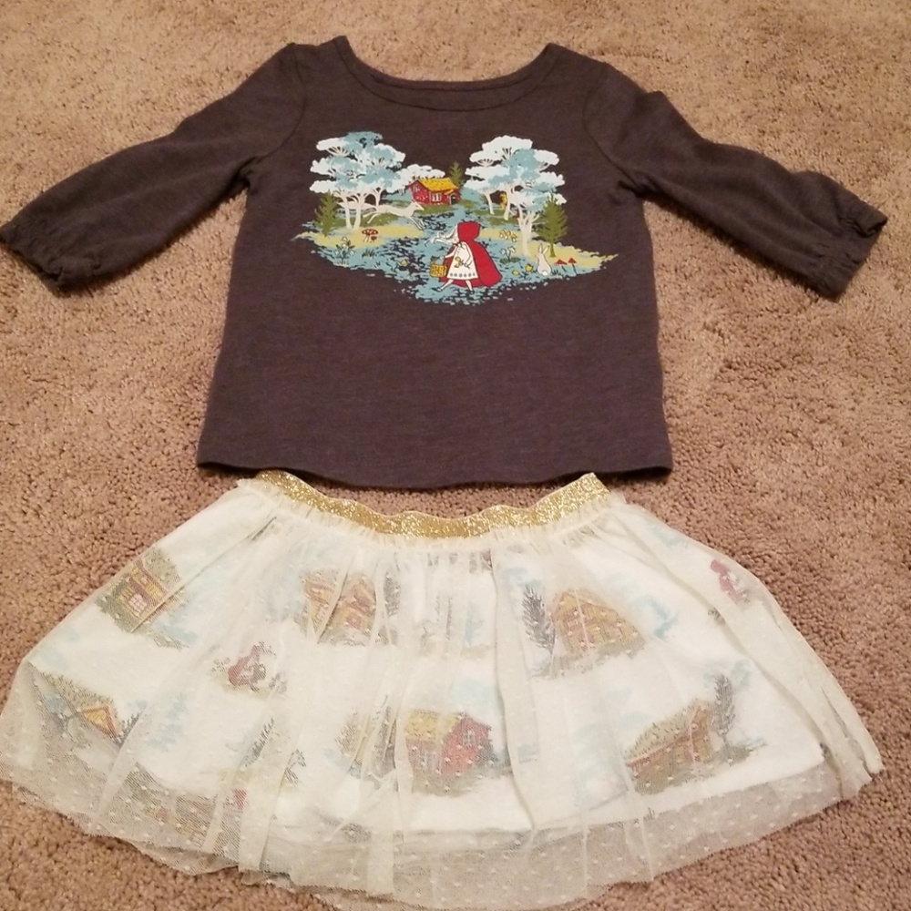 Super cute toddler skirt a d top set